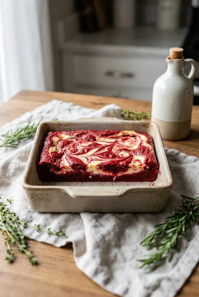 Red Velvet Brownies With a Tangy Cheesecake Vibe