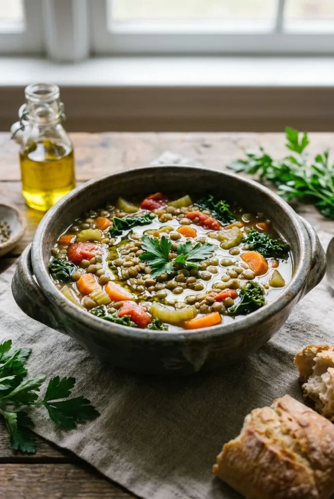 Actually Hearty Lentil Vegetable Soup