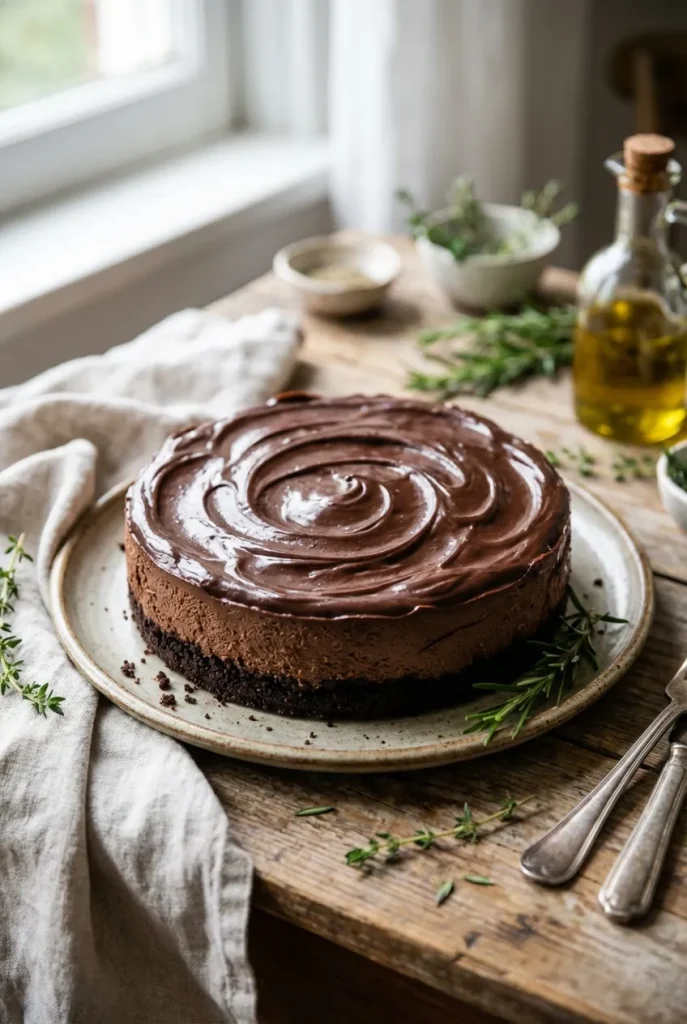 The No-Oven Chocolate Cheesecake With Mousse Vibes
