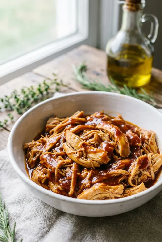 Set-and-Forget Slow Cooker BBQ Pulled Chicken