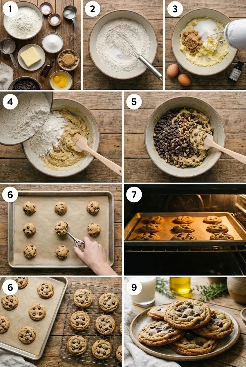 Step-by-step photos for Classic Chocolate Chip Cookies
