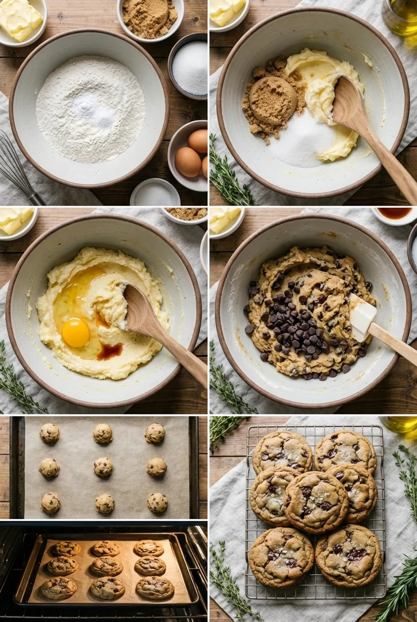 Step-by-step photos for Thick Soft Chocolate Chip Cookies