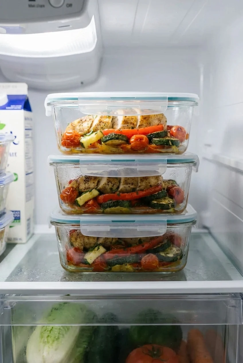 How to store and reheat Baked Chicken Meal Prep Bowls
