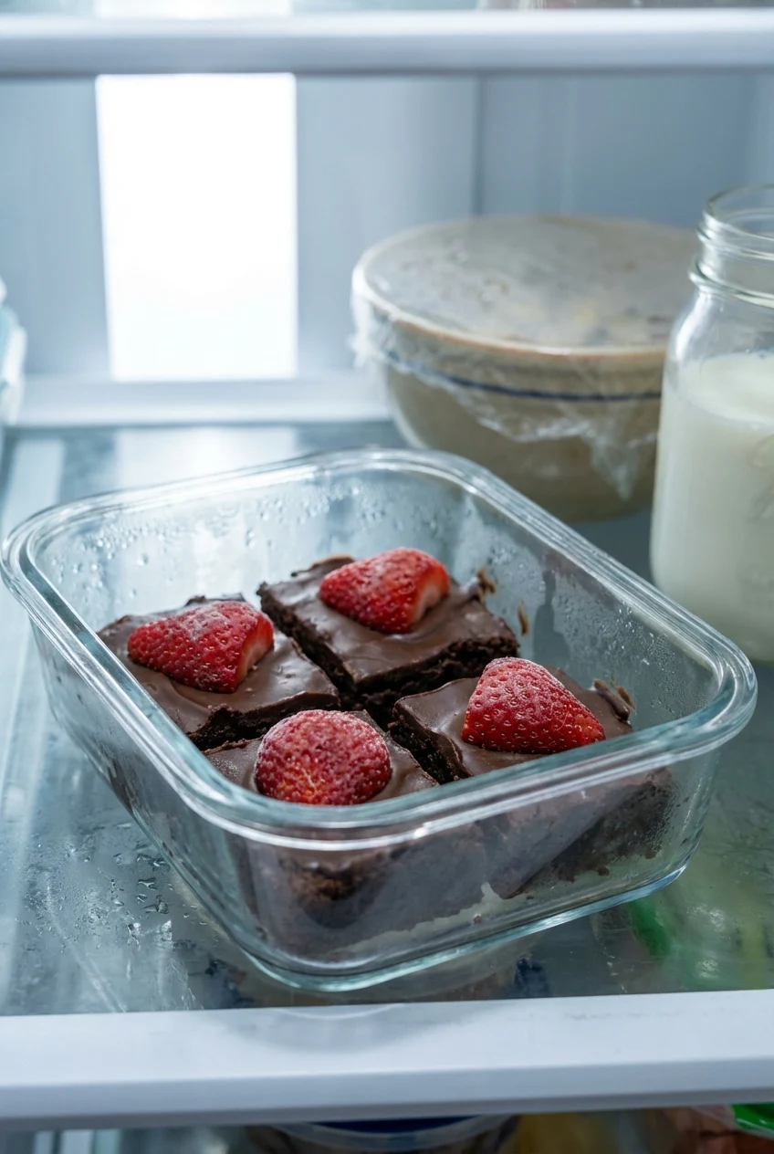 How to store and reheat Chocolate Covered Strawberry Brownies