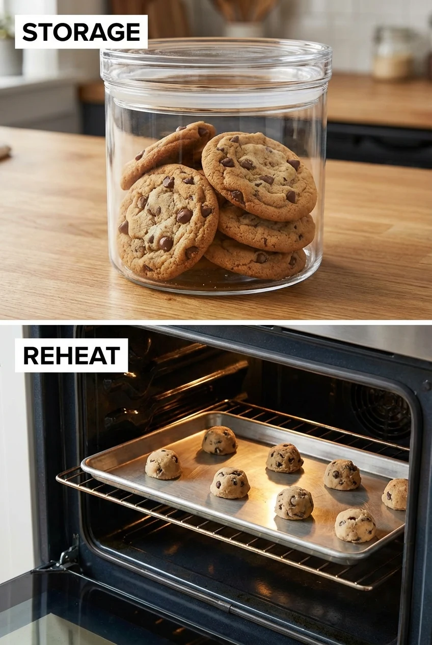 How to store and reheat Classic Chocolate Chip Cookies