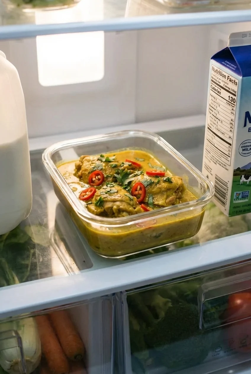 How to store and reheat Coconut Curry Chicken Meal Prep