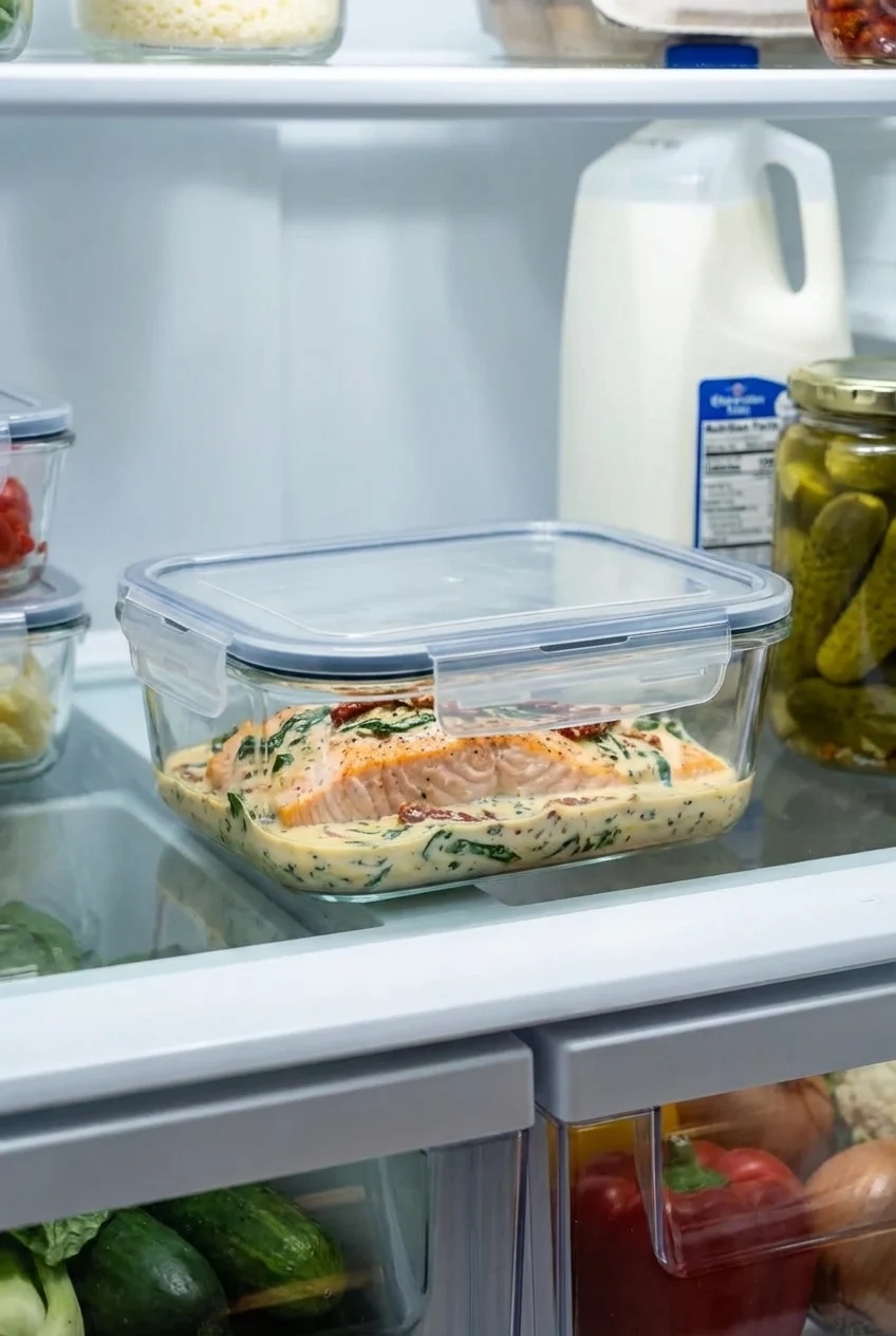 How to store and reheat Creamy Tuscan Salmon