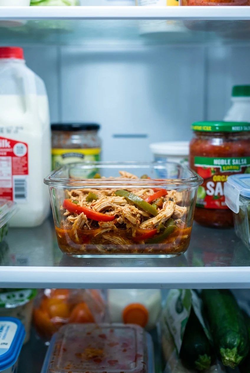How to store and reheat Crockpot Taco Chicken