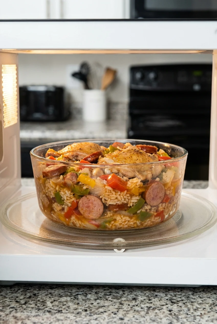 How to store and reheat Easy Chicken Jambalaya