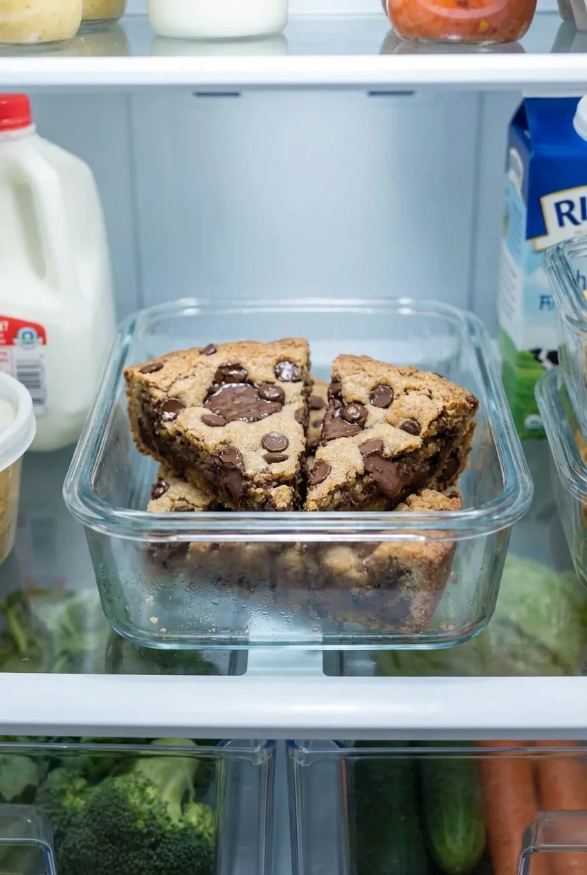 How to store and reheat Easy Skillet Chocolate Chip Cookie