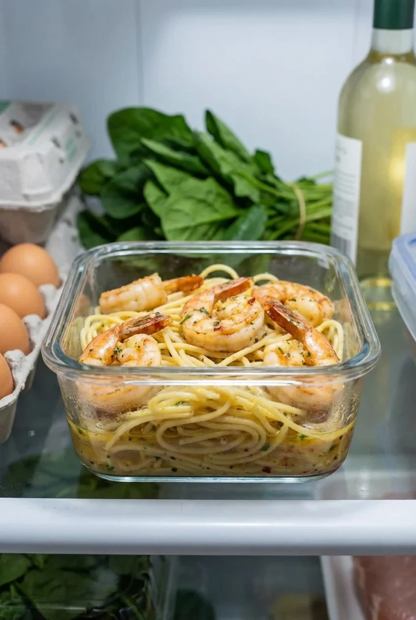 How to store and reheat Garlic Butter Shrimp Scampi