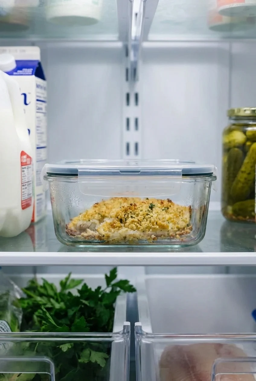 How to store and reheat Garlic Parmesan Baked Tilapia