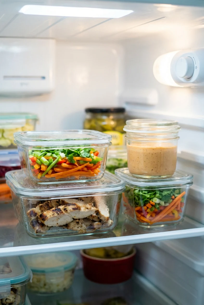 How to store and reheat Healthy Bang Bang Chicken Bowl