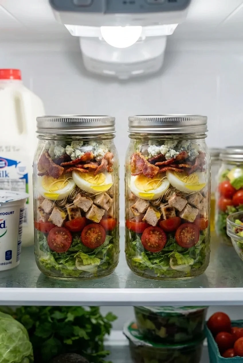 How to store and reheat Mason Jar Cobb Salad