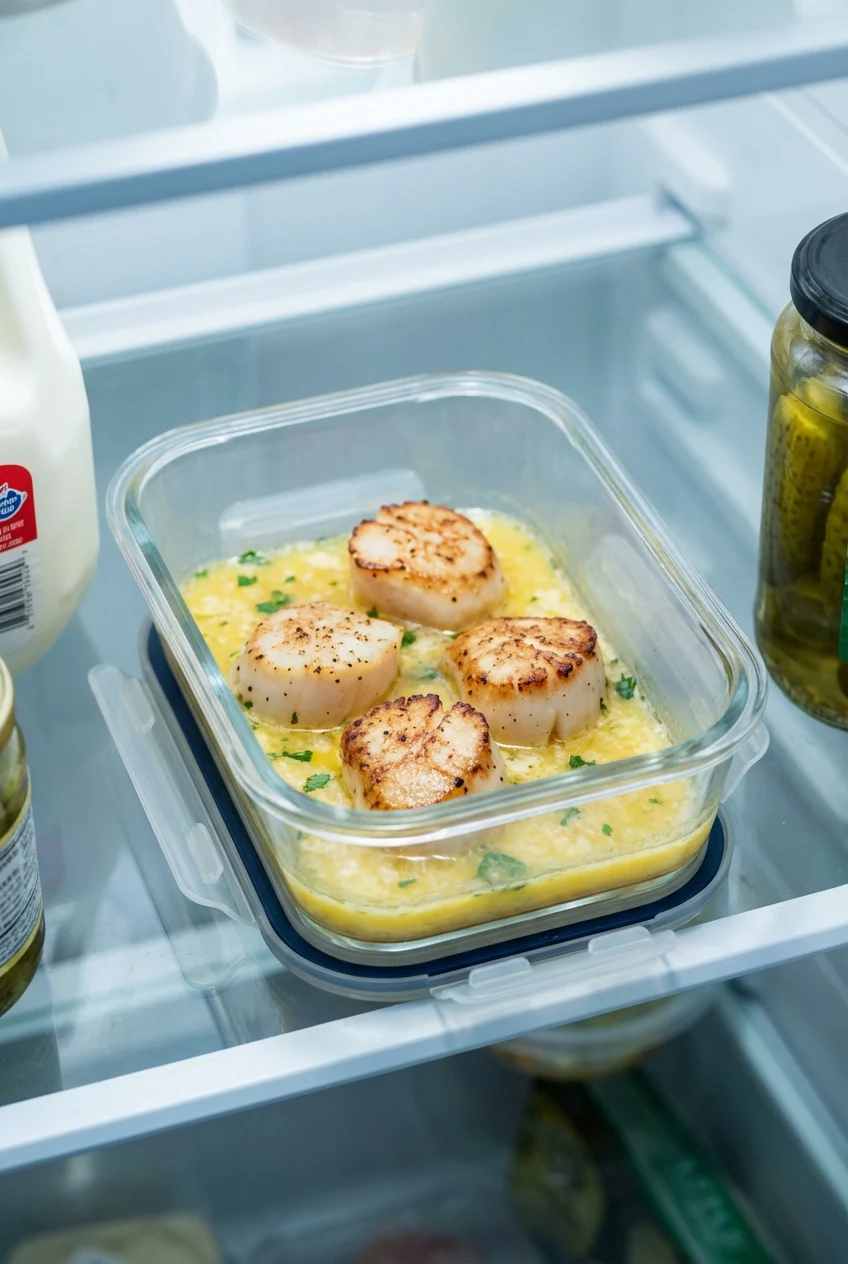 How to store and reheat Pan-Seared Scallops with Lemon Butter