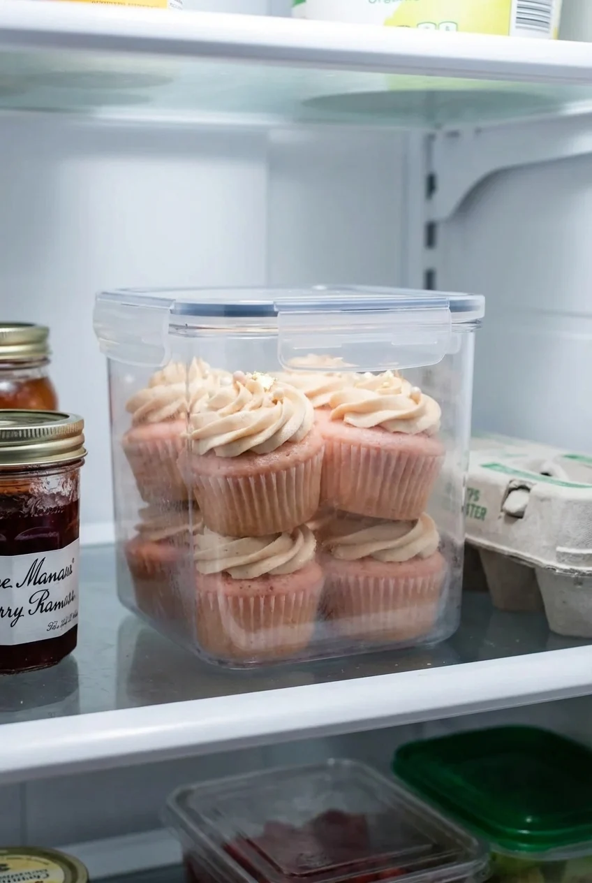 How to store and reheat Pink Champagne Cupcakes