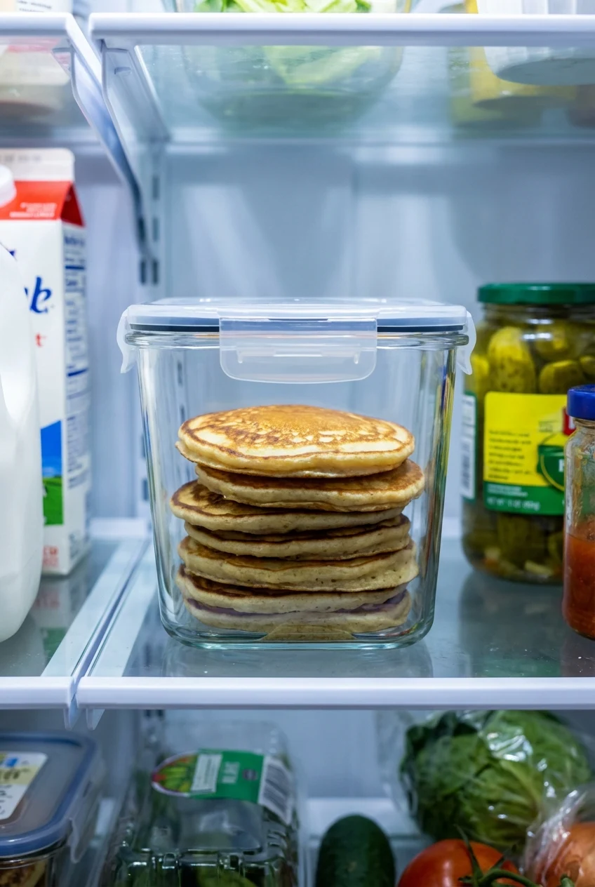 How to store and reheat Sourdough Discard Pancakes
