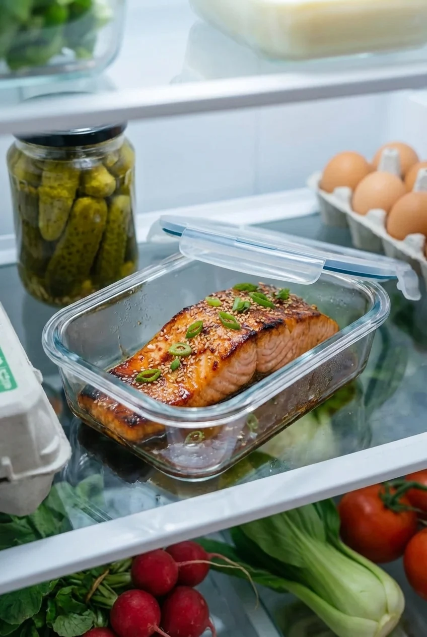 How to store and reheat Teriyaki Glazed Salmon