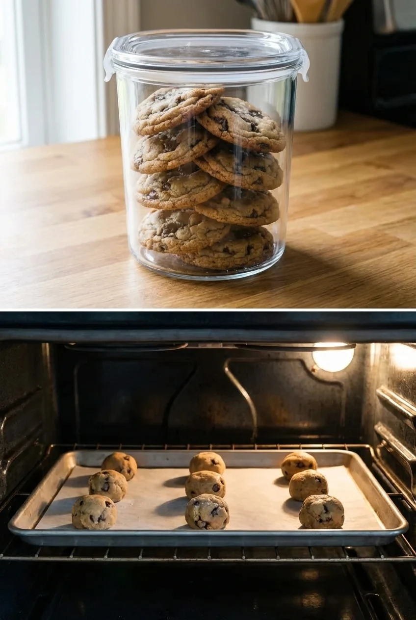 How to store and reheat Thick Soft Chocolate Chip Cookies