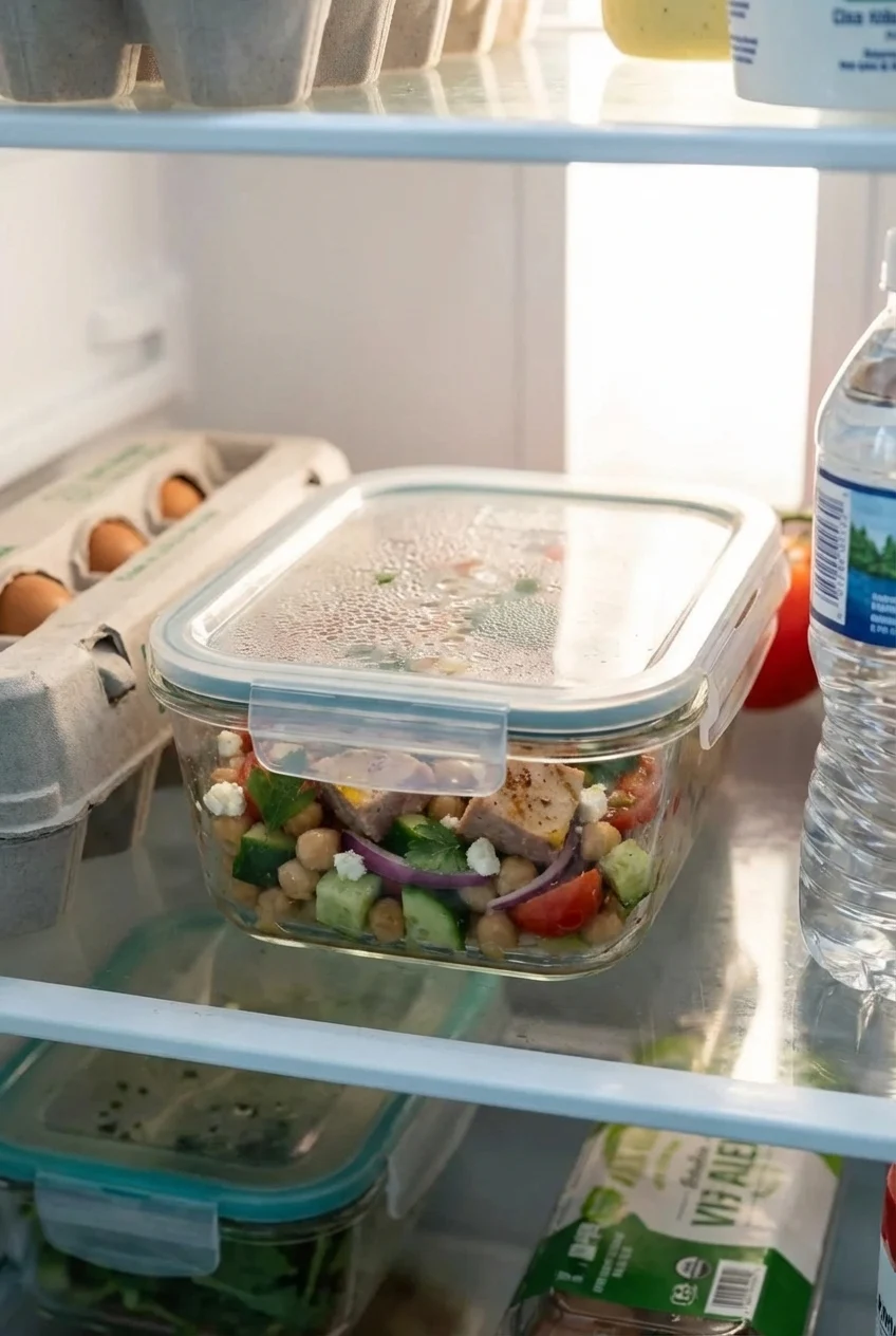 How to store and reheat Tuna Chickpea Protein Salad
