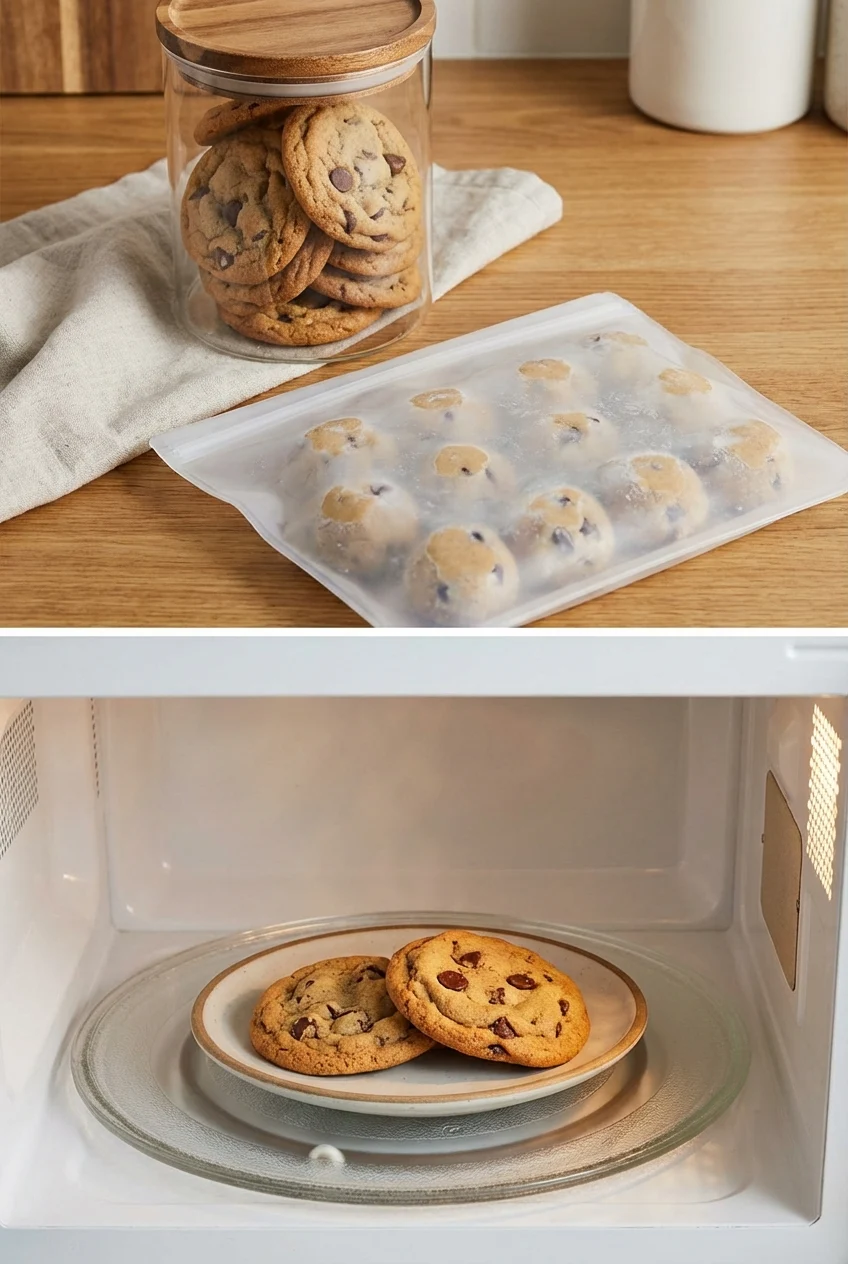 How to store and reheat Two-Chip Chocolate Chip Cookies