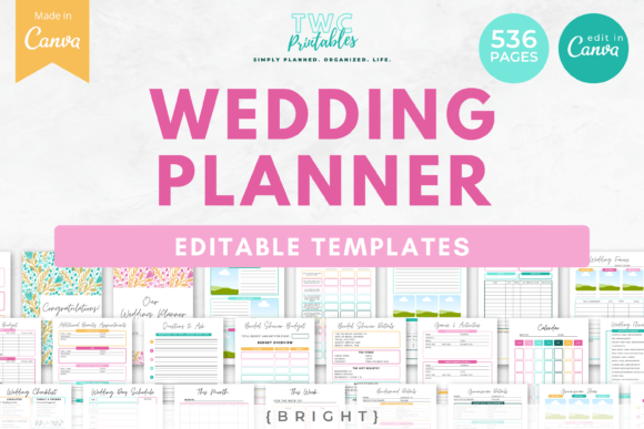Wedding Planner Canva Templates | BRIGHT
