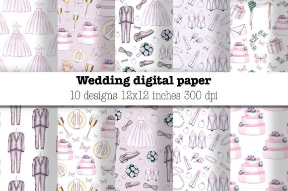 Wedding Digital Paper Pack