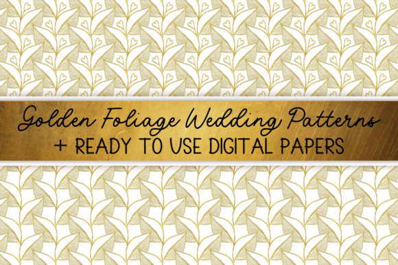 Gold Foliage PNG Elegant Wedding Pattern