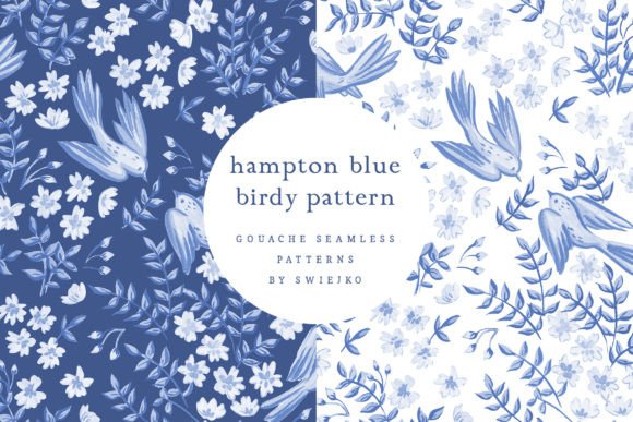 Wedding Pattern, Hampton Blue, Seamless