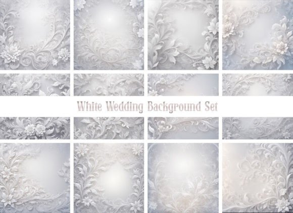 White Wedding Background Set
