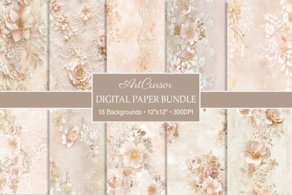 Vintage Floral Wedding Lace Backgrounds
