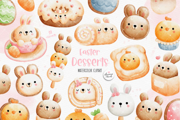 Easter Desserts Clipart, Easter Clipart