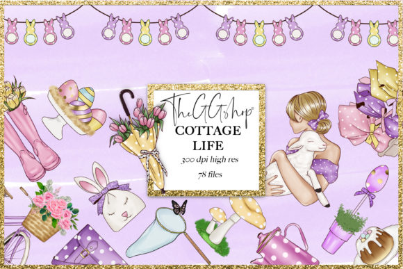 COTTAGE CORE SPRING EASTER CLIPART SET