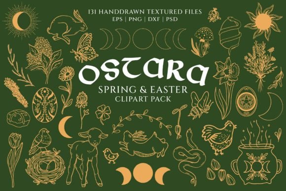 Ostara, Spring, Easter Clipart Bundle