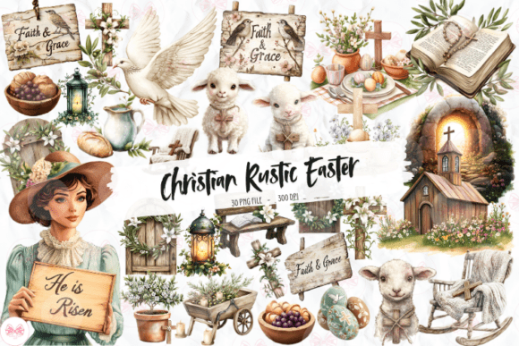 Christian Rustic Easter Clipart