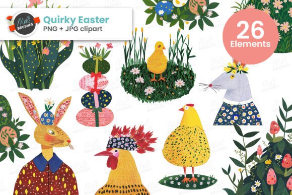 Quirky Easter Clipart Set