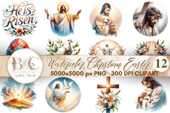 Watercolor Christian Easter Clipart