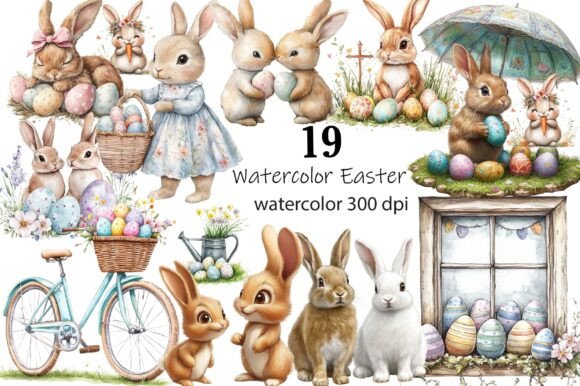Watercolor Easter Clipart
