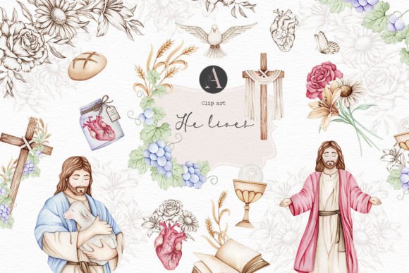 Religious Easter Clipart Watercolor
