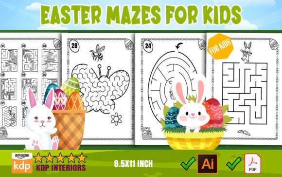 Easter Mazes Pages for Kids – KDP