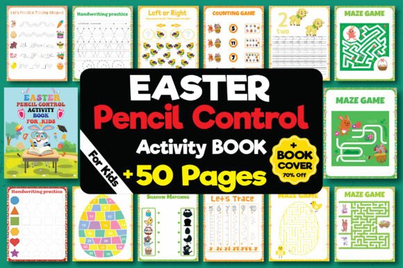 Easter Pencil Control Activity Book Kids