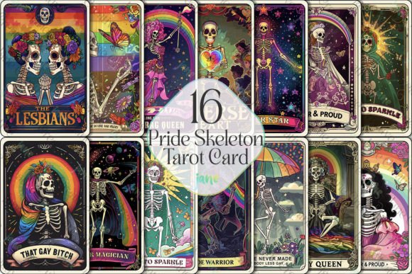 Pride Skeleton Tarot Card Digital Download Bundle