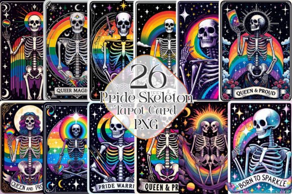 Pride Skeleton Tarot Clip Art Collection