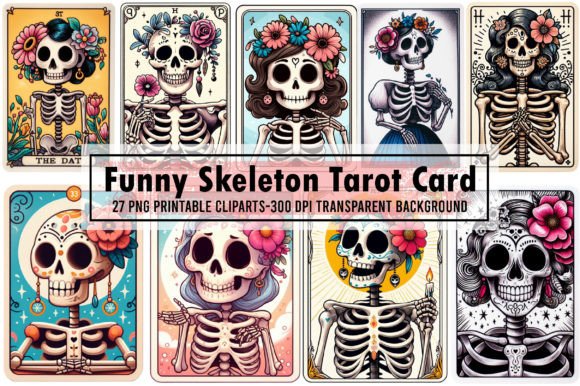 Skeleton Humor Tarot Card Designs Sublimation Pack