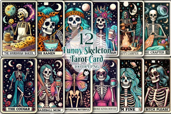 Skeleton Woman Tarot Card Collection