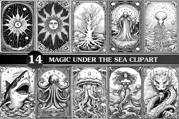 Undersea Magic Tarot Clipart Pack