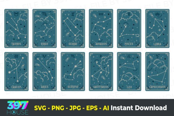 Zodiac Tarot Card Cutting Machine Files Pack