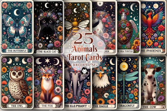 Animal Tarot Clipart Collection