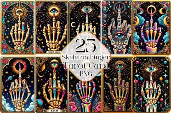Skeleton Finger Tarot Clip Art Set