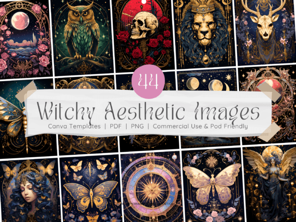 Witchy Tarot Notebook Cover Template Collection